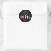 Sticker Rond Rainbow Watercolor Crème glacée Popsicle Merci (Sac)