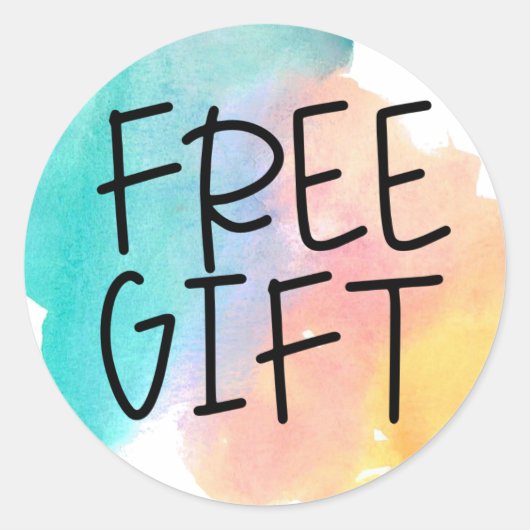 Sticker Rond Rainbow watercolor gratuit échantillon gratuit cad (Devant)