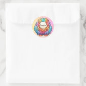 Sticker rond Rainbow Yeti (Sac)