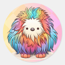 Sticker rond Rainbow Yeti