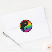 Sticker Rond Rainbow Yin Yang (Enveloppe)