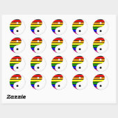 Sticker Rond Rainbow Yin Yang (Feuille)