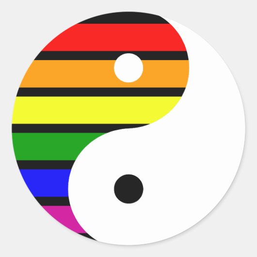 Sticker Rond Rainbow Yin Yang (Devant)