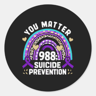 Sticker Rond Rainbow You Problem 988 Suicide Prevention Award