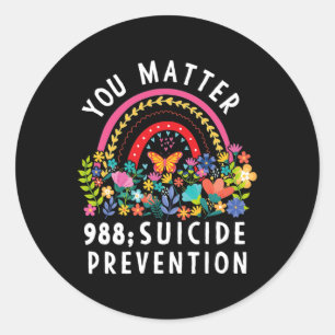 Sticker Rond Rainbow You Problem 988 Suicide Prevention Award