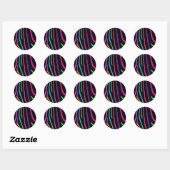 Sticker Rond Rainbow Zebra (Feuille)