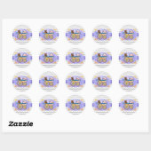 Sticker Rond Rainy Sky Grey Chevron et Purple Baby (Feuille)