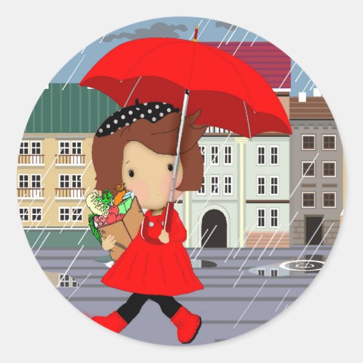 Sticker Rond RainyDayGirl_kat (Devant)