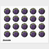 Sticker Rond Raisin simple avec Feuilles (Feuille)