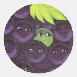 Sticker Rond Raisin vert