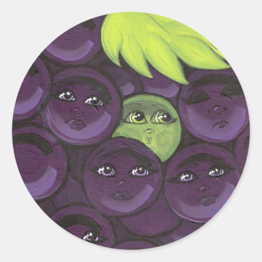 Sticker Rond Raisin vert (Devant)