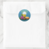 Sticker Rond Raisins de communion religieux et pain (Sac)