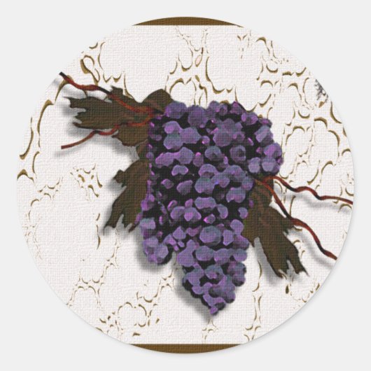 Sticker Rond Raisins et abeilles (Devant)