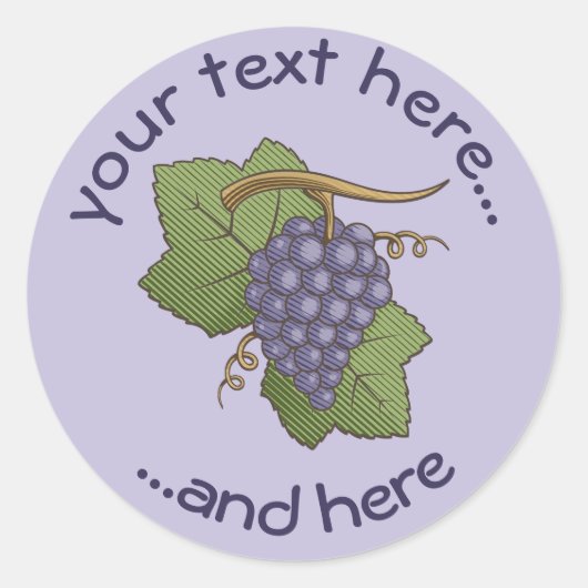 Sticker Rond Raisins Lilas (Devant)