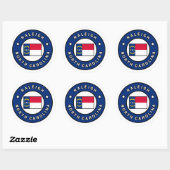 Sticker Rond Raleigh Caroline du Nord (Feuille)