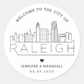 Sticker Rond Raleigh Mariage | Bienvenue Favoriser (Devant)
