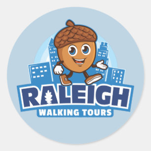 Sticker Rond Raleigh Randonnées pédestres Tours Cute Acorn