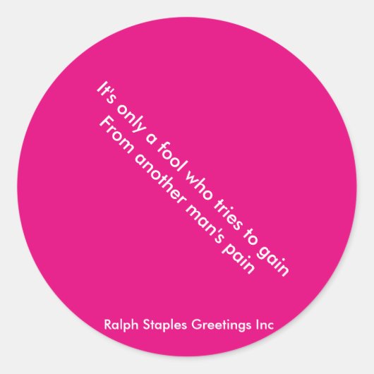 Sticker Rond Ralph staples salutations inc (Devant)