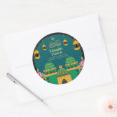 Sticker Rond Ramadan| Aïd Moubarak Golden Calligraphie noir (Enveloppe)