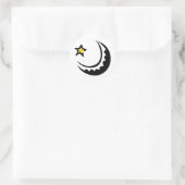 Sticker Rond Ramadan Croissant Lune et Star Swoosh (Sac)