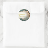Sticker Rond Ramadan Elegance Green & Gold Lanterns and Mosque  (Sac)