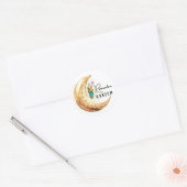 Sticker Rond Ramadan Kareem Aquarelle Croissant Lune (Enveloppe)