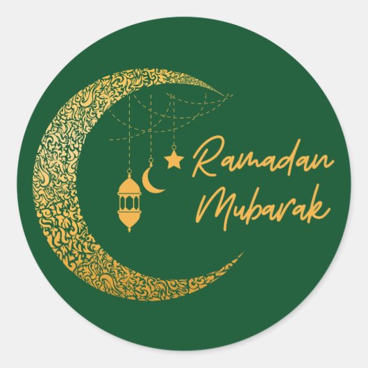 Sticker Rond Ramadan Moubarak -Ramadan Kareem -Aïd Moubarak (Devant)