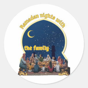 STICKER ROND RAMADAN MUBARAK