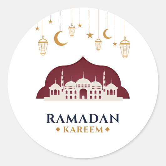 Sticker Rond ramadan yall ramadan enfants femmes ramadan hommes (Devant)
