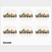 Sticker Rond Ramat Gan Israel Skyline (Feuille)