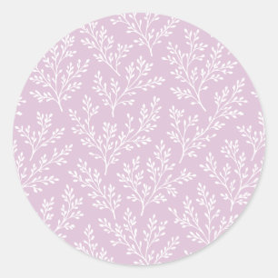 Sticker Rond Rameaux de forêt neutres - Lilas chaud