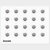 Sticker Rond Ramen Chat Mignon (Feuille)