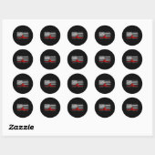 Sticker Rond Rameur au drapeau américain (Feuille)