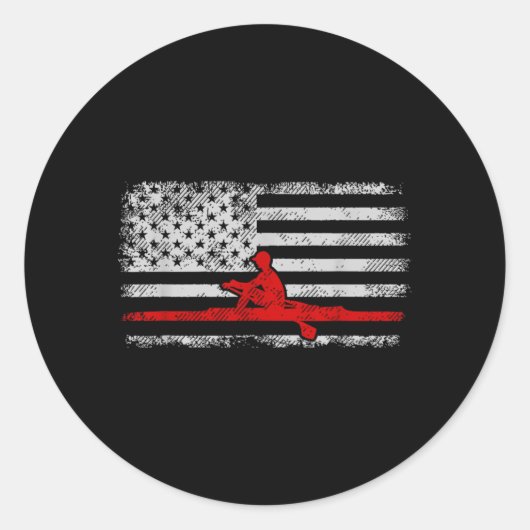 Sticker Rond Rameur au drapeau américain (Devant)