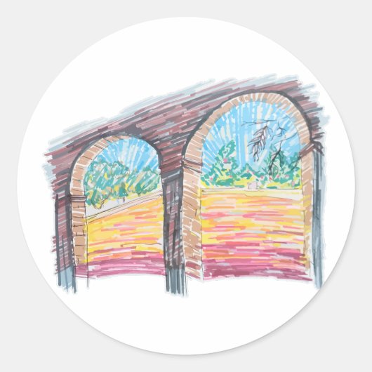 Sticker Rond Ranch arc-en-ciel (Devant)