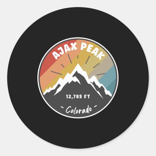 Sticker Rond Randonnée Ajax Peak Colorado (Devant)