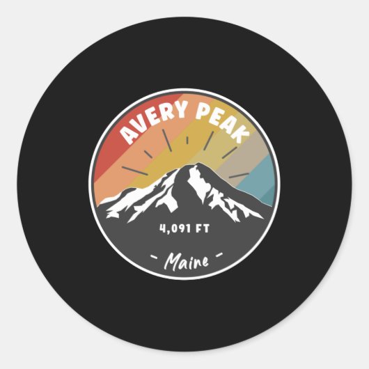 Sticker Rond Randonnée Avery Peak Maine (Devant)