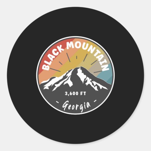 Sticker Rond Randonnée Black Mountain Géorgie (Devant)