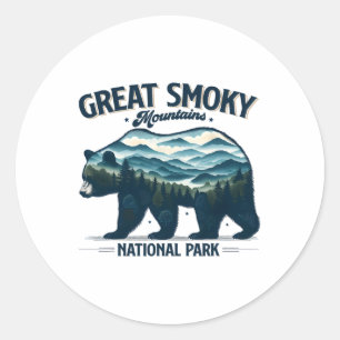 Sticker Rond Randonnée Camping Parc national des Great Smoky Mo