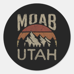 Sticker Rond Randonnée dans la nature à Moab Utah en plein air