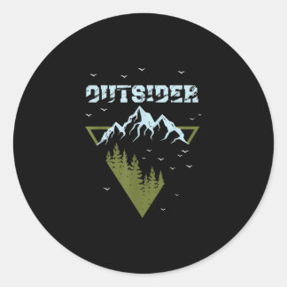 Sticker Rond Randonnée De L'Extérieur Dit Pour Les Montagnes
