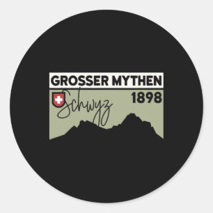 Sticker Rond Randonnée Mont Grosser Mythen Vélo Tout Terrain Su