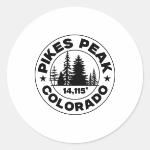 Sticker Rond Randonnée montagneuse vintage Colorado Pikes Peak