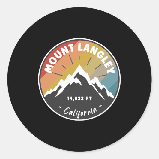 Sticker Rond Randonnée Mount Langley Californie (Devant)