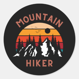 Sticker Rond Randonneur en montagne