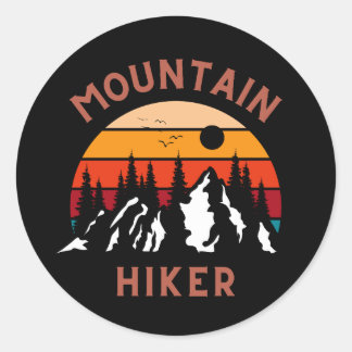 Sticker Rond Randonneur en montagne