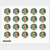 Sticker Rond Ranger Rick | Scarlett Fox Waving (Feuille)