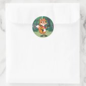 Sticker Rond Ranger Rick | Scarlett Fox Waving (Sac)