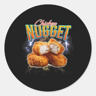 Sticker Rond Rap bootleg drôle de nugget de poulet vintage 90s