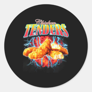 Sticker Rond Rap bootleg drôle Tenders de poulet Vintage 90s He